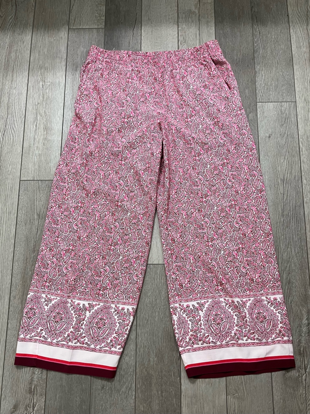 J. Jill Pink Paisley Cropped Pants Size Small - Picture 2 of 8